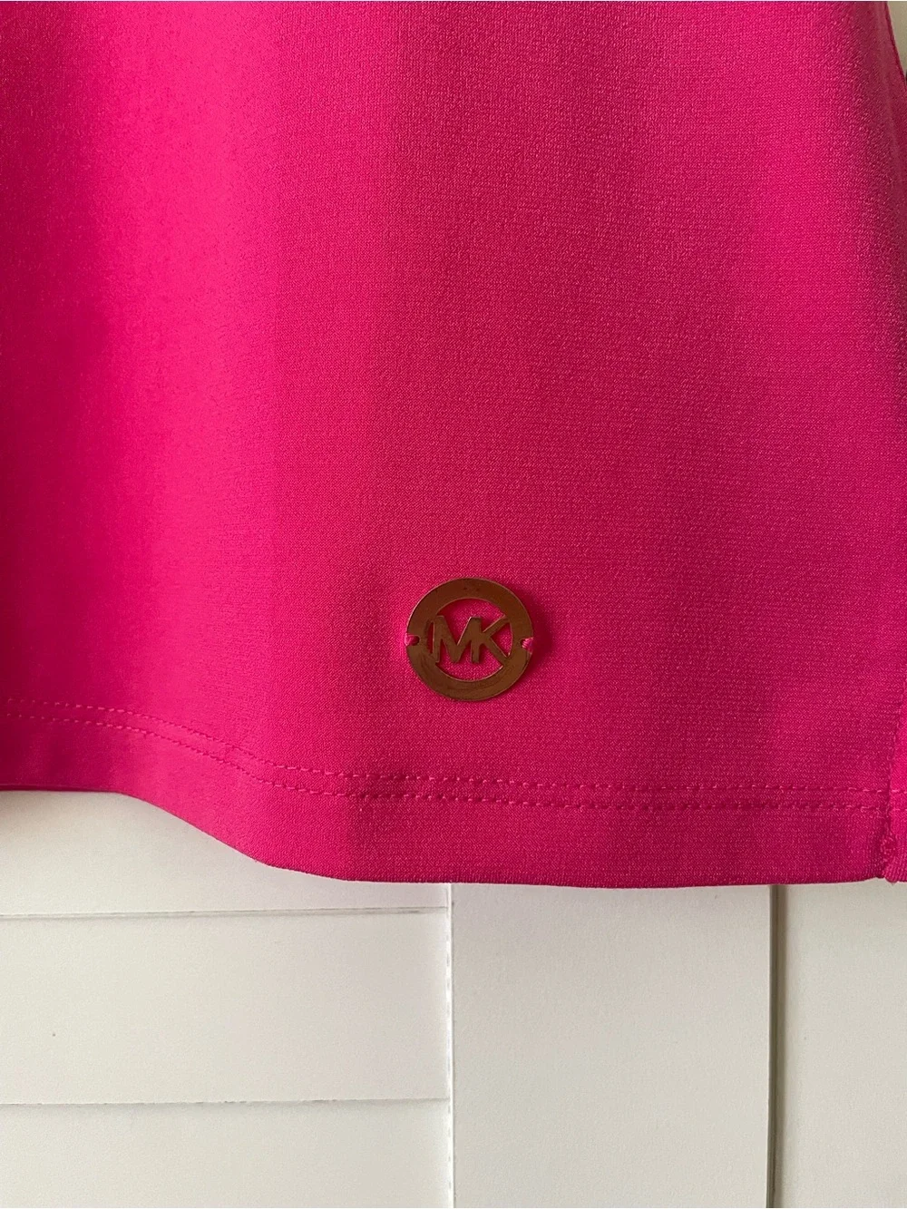 Michael Kors Hot Pink Short Sleeve Ladder-Shoulder Tee Barbiecore Pink Top